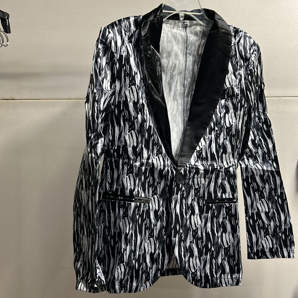 Mr. dulha Party Wear Mens Slimfit Casual Satin Blazer  Size L. NWT - Picture 2 of 6
